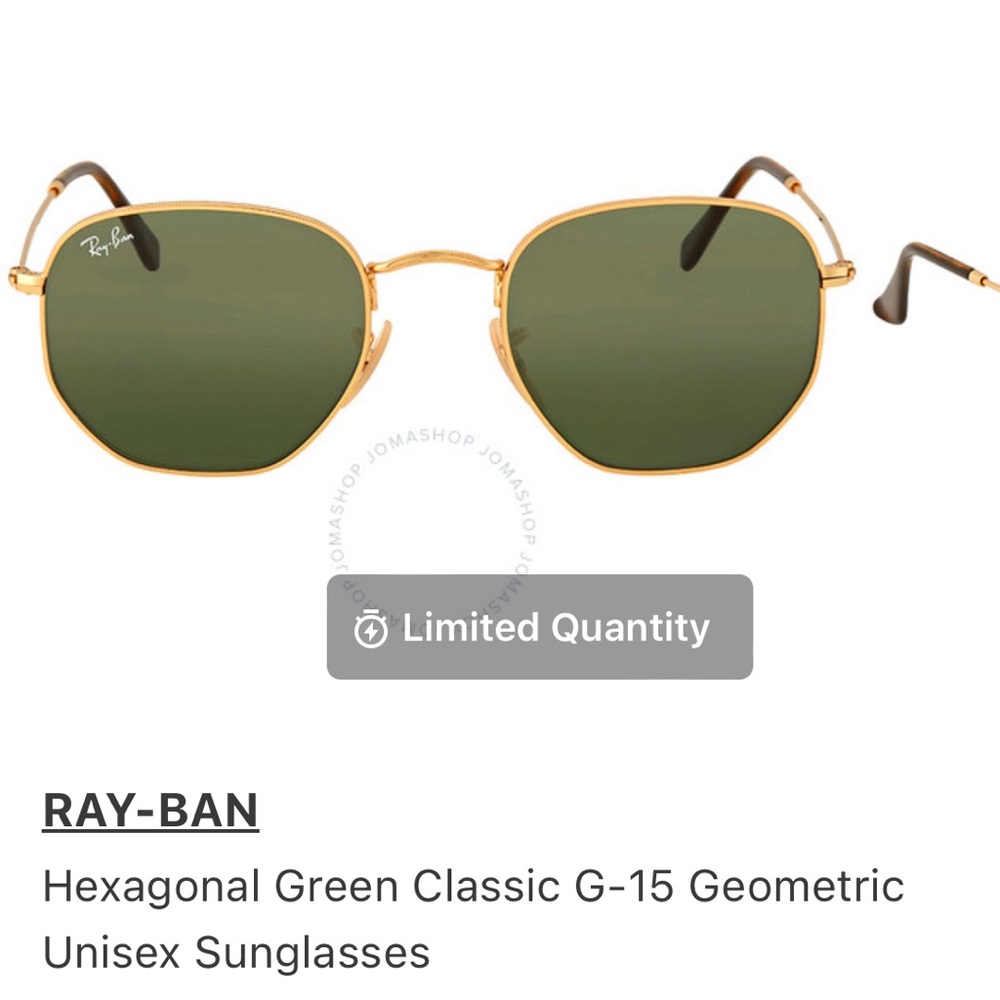 Hexagonal Green Classic G-15 Geometric Unisex Sunglasses